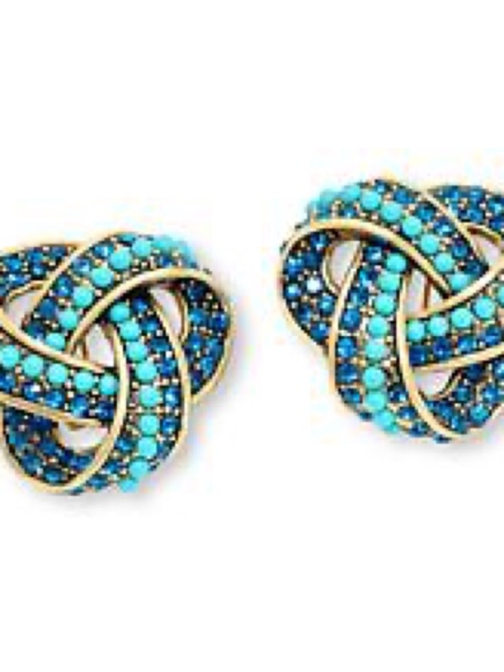 Vintage Heidi Daus Love Me Knot Crystal Earrings Clip On Blue